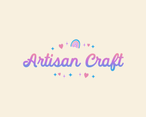 Crafty - Cute Rainbow Party logo design