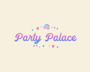 Cute Rainbow Party logo design