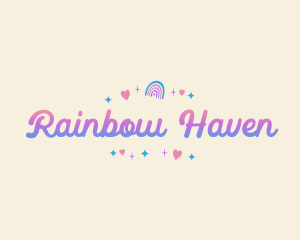 Cute Rainbow Party logo design