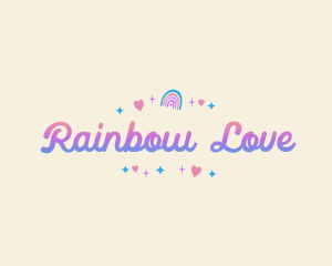 Cute Rainbow Party logo design