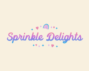 Sprinkle - Cute Rainbow Party logo design
