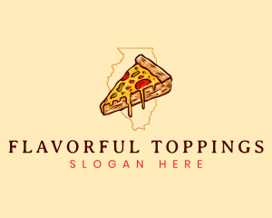 Toppings - Pizza Food Illinois logo design