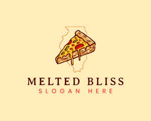 Pizza Food Illinois logo design