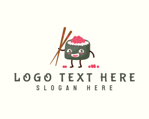 Sushi Roll - Oriental Food Sushi logo design