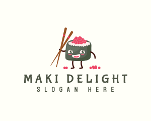 Oriental Food Sushi logo design