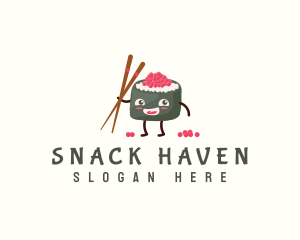 Oriental Food Sushi logo design