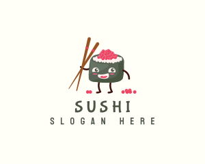 Oriental Food Sushi logo design