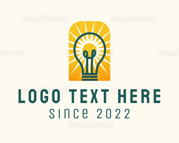 Light Bulb Solar Power Logo