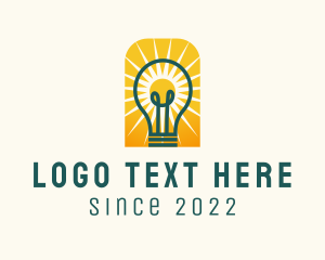 Solar - Light Bulb Solar Power logo design