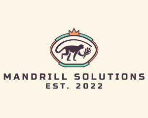 Mandrill - Monkey Crown Badge logo design