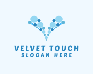 Blue Bubbles Letter V logo design