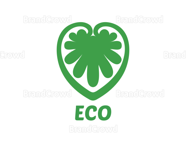 Green Leaf Abstract Heart Logo