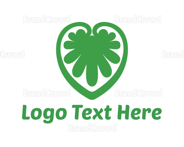 Green Leaf Abstract Heart Logo