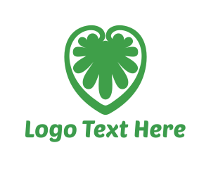 Green Hexagon - Green Leaf Abstract Heart logo design