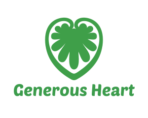 Green Leaf Abstract Heart logo design