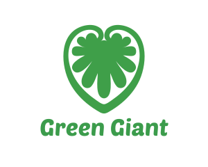 Green Leaf Abstract Heart logo design