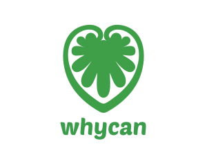 Love - Green Leaf Abstract Heart logo design