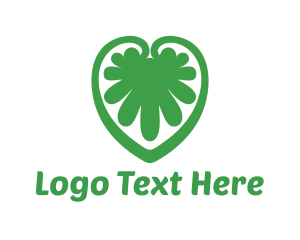 Nature - Green Leaf Abstract Heart logo design