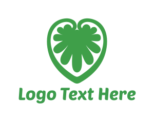 Green Leaf - Green Leaf Abstract Heart logo design