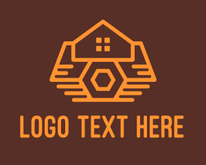 Barn - Orange Cabin House logo design