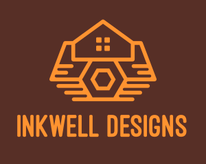 House - Orange Cabin House logo design
