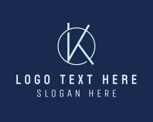 Minimalist Circle Letter K Logo