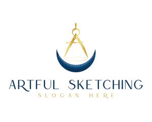 Sketching - Golden Compass Drafting logo design