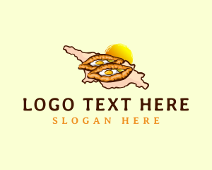 Map - Georgia Khachapuri Dish logo design