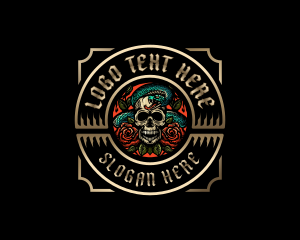 Dead - Poison Rose Skull logo design