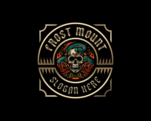 Poison Rose Skull logo design