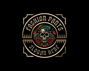 Poison Rose Skull logo design