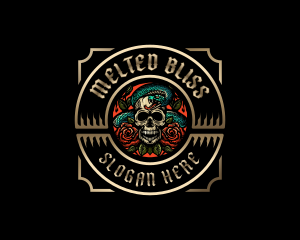 Poison Rose Skull logo design