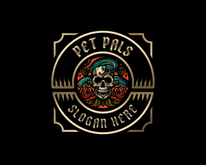 Poison Rose Skull logo design