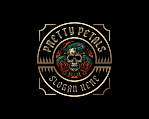 Poison Rose Skull logo design