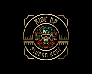 Poison Rose Skull logo design