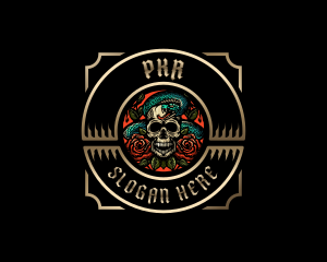 Poison Rose Skull logo design