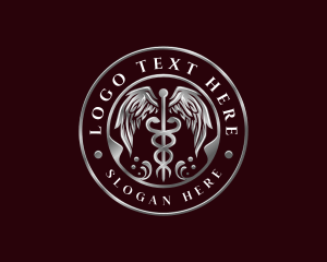 Wings - Premium Caduceus Healthcare logo design