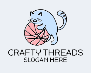 Yarn - Playful Kitten Yarn logo design