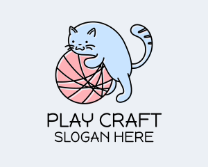 Playful Kitten Yarn logo design