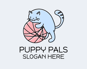 Playful Kitten Yarn logo design