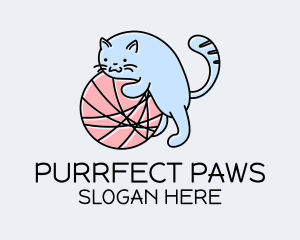 Playful Kitten Yarn logo design