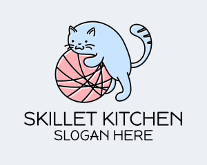 Playful Kitten Yarn logo design