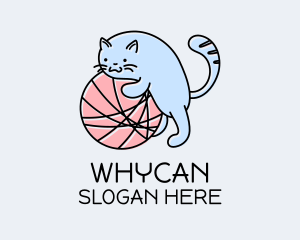 Veterinarian - Playful Kitten Yarn logo design