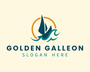 Galleon - Ocean Wave Yacht logo design