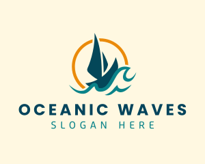 Vessel - Ocean Wave Yacht logo design