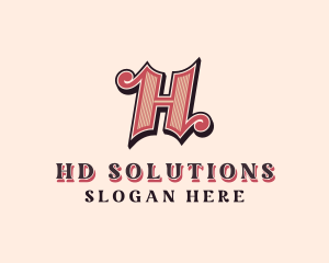 Retro Company Letter H logo design