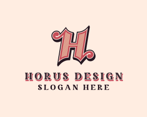 Retro Company Letter H logo design