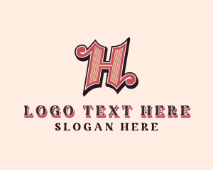 Letter H - Retro Company Letter H logo design