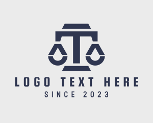 Prosecutor - Justice Scale Letter T logo design