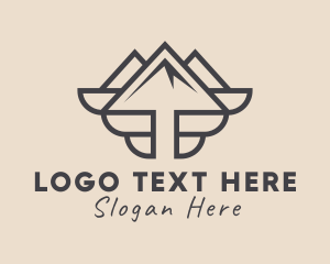 Traveler - Travel Mountain Wings logo design